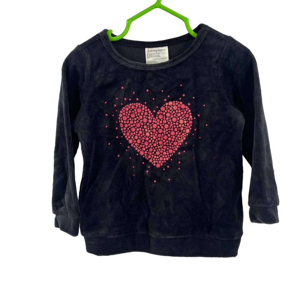 Baby Girl Velvet Heart Valentines Day Top 18 Month New